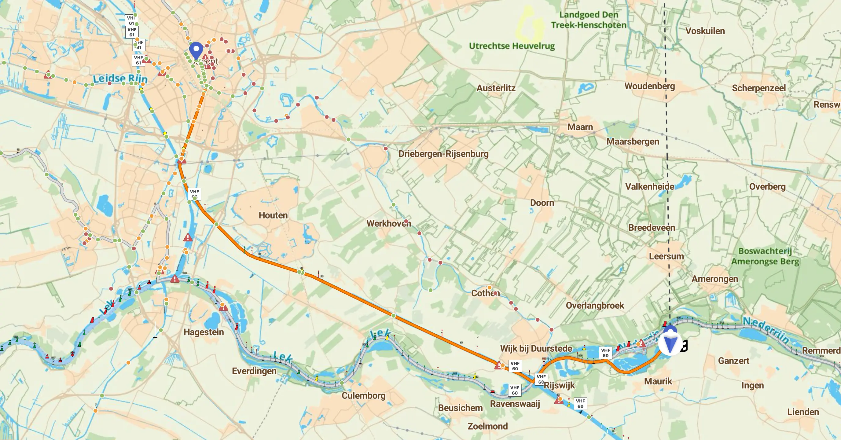 Vaarroute dagtocht naar Utrecht en Oudegracht v2